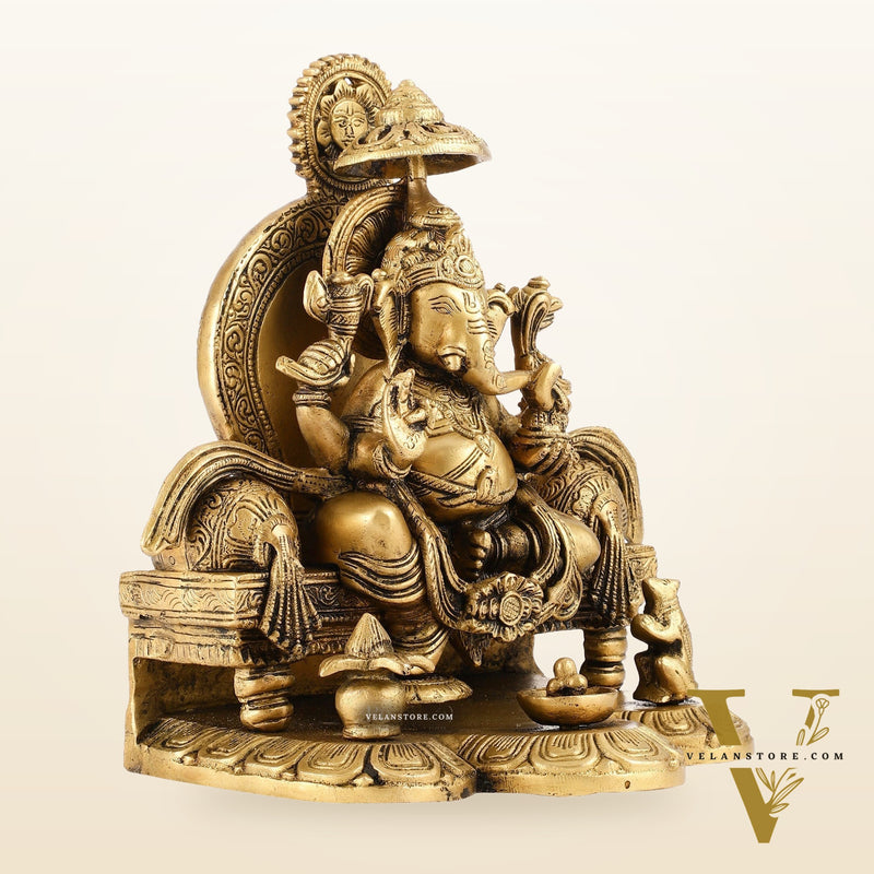 Fine Brass Handcrafted Lord Ganesha Statue 10 inch
