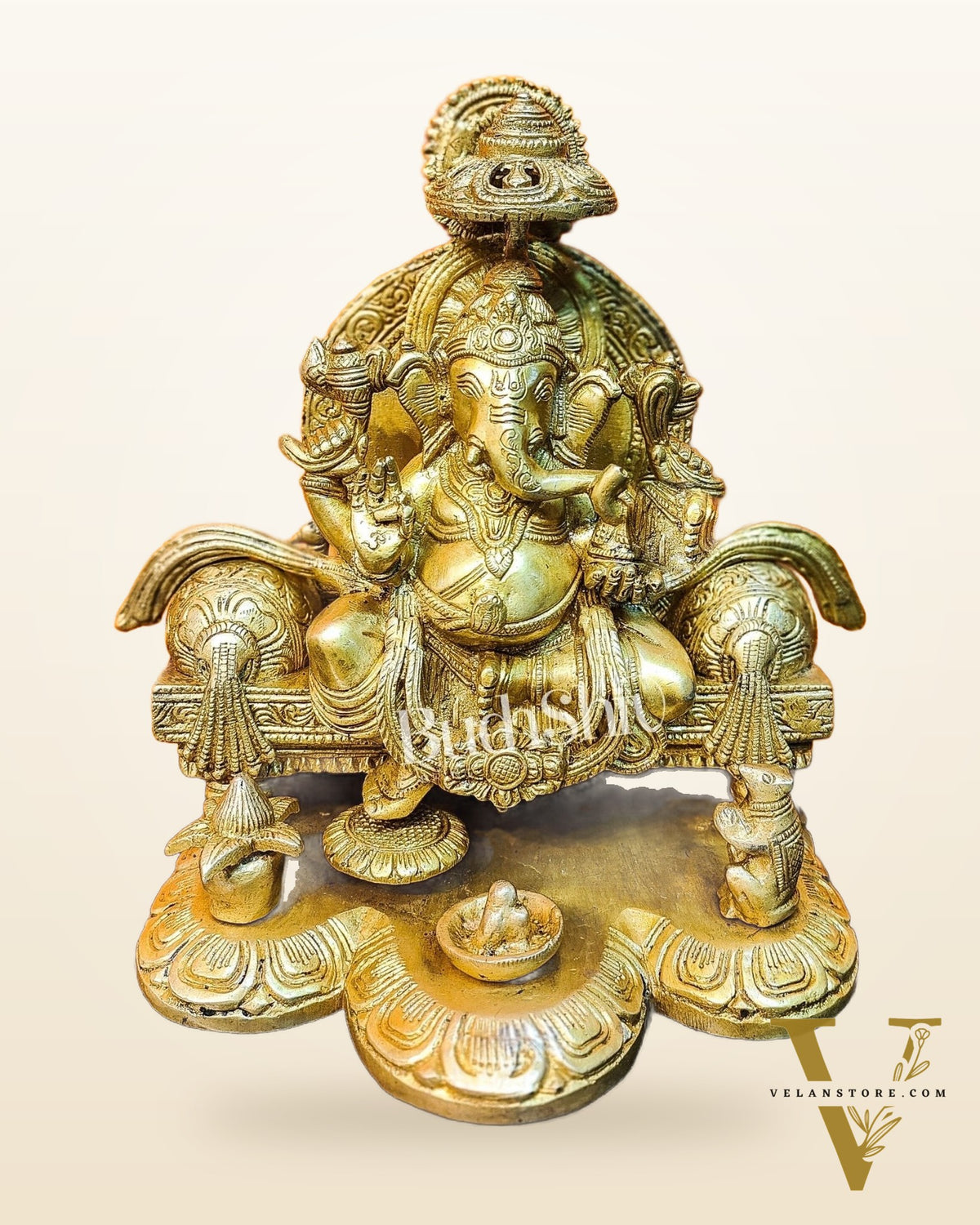 Fine Brass Handcrafted Lord Ganesha Statue - Exquisite Artistry