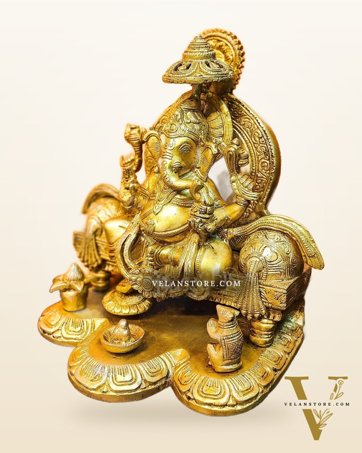 Fine Brass Handcrafted Lord Ganesha Statue - Exquisite Artistry