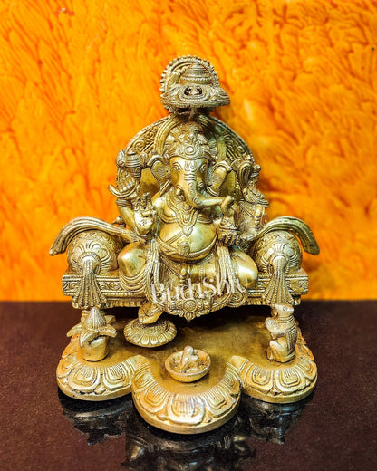 Fine Brass Handcrafted Lord Ganesha Statue - Exquisite Artistry