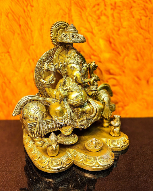 Fine Brass Handcrafted Lord Ganesha Statue - Exquisite Artistry