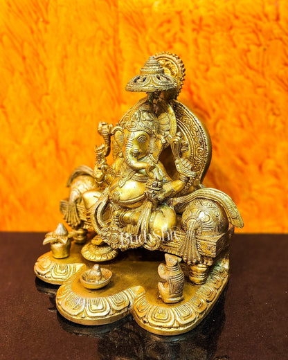 Fine Brass Handcrafted Lord Ganesha Statue - Exquisite Artistry