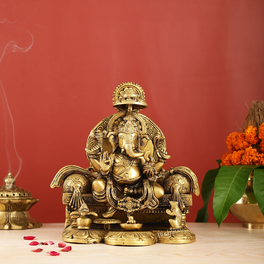 Fine Brass Handcrafted Lord Ganesha Statue 10 inch