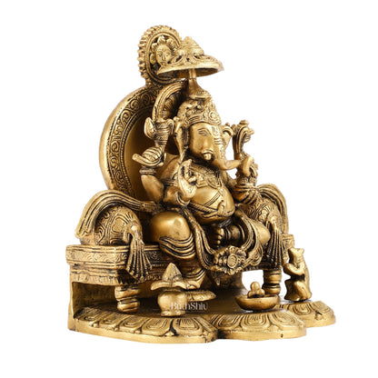 Fine Brass Handcrafted Lord Ganesha Statue 10 inch