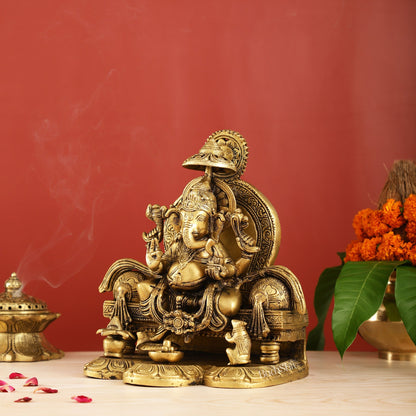 Fine Brass Handcrafted Lord Ganesha Statue 10 inch