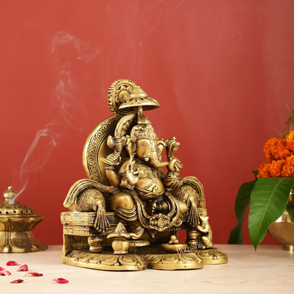 Fine Brass Handcrafted Lord Ganesha Statue 10 inch