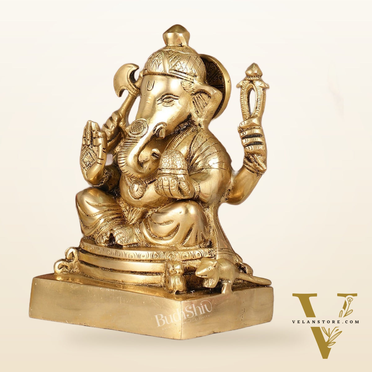 Fine Quality Brass Lord Ganesha Idol | 7.5" Height