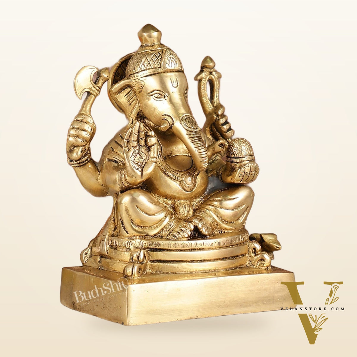 Fine Quality Brass Lord Ganesha Idol | 7.5" Height