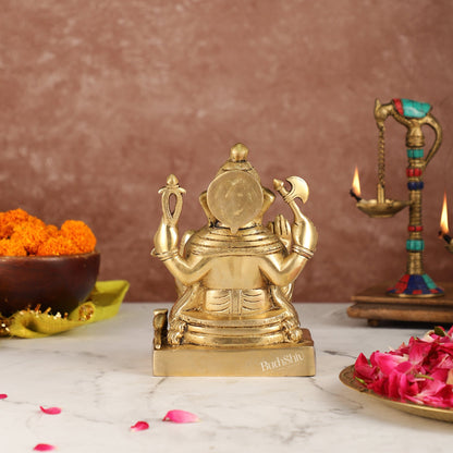 Fine Quality Brass Lord Ganesha Idol | 7.5" Height