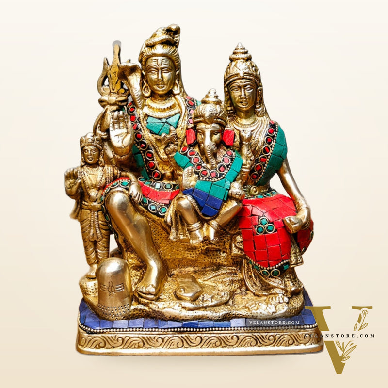 Fine Quality Brass Shiv Parivaar | 8" Height