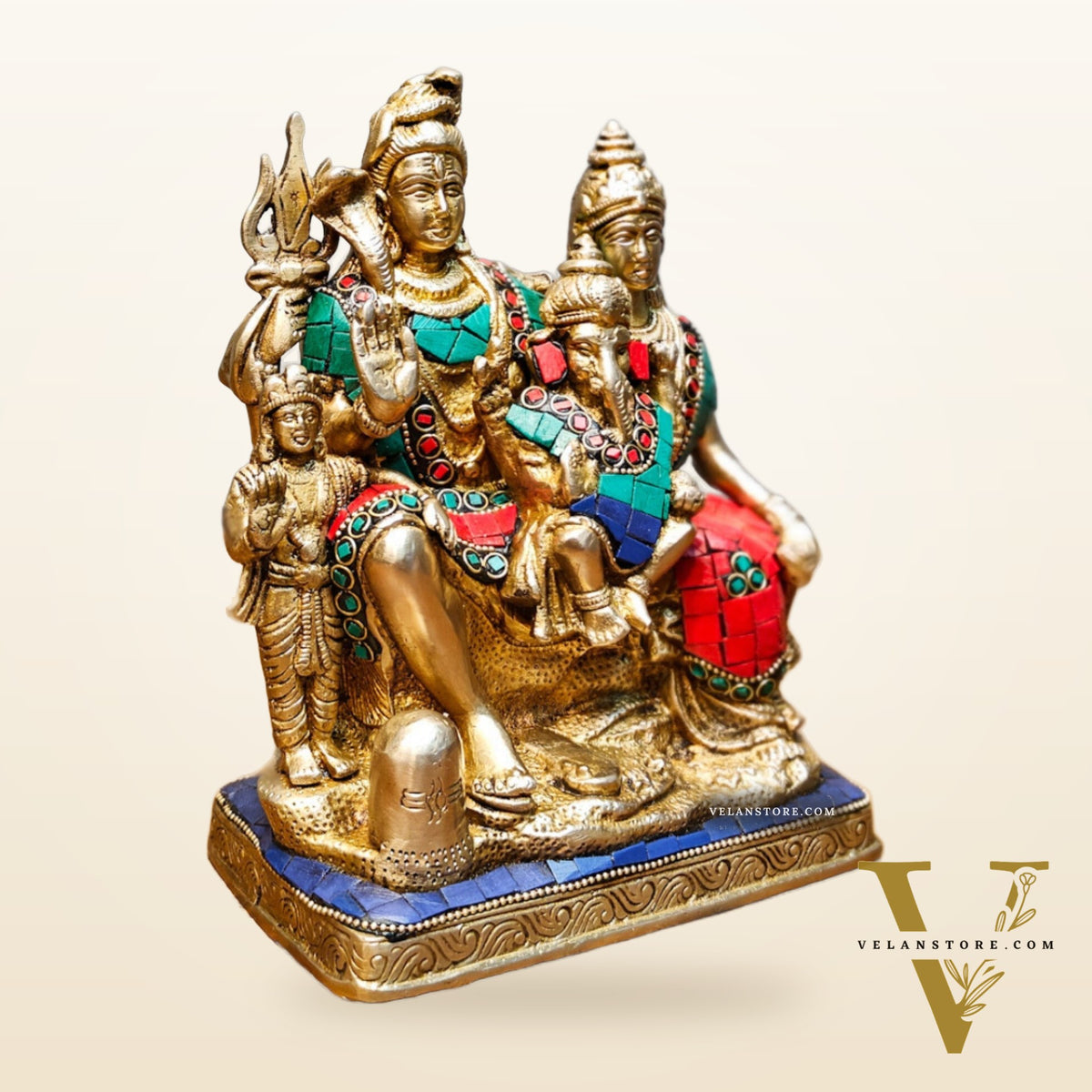 Fine Quality Brass Shiv Parivaar | 8" Height