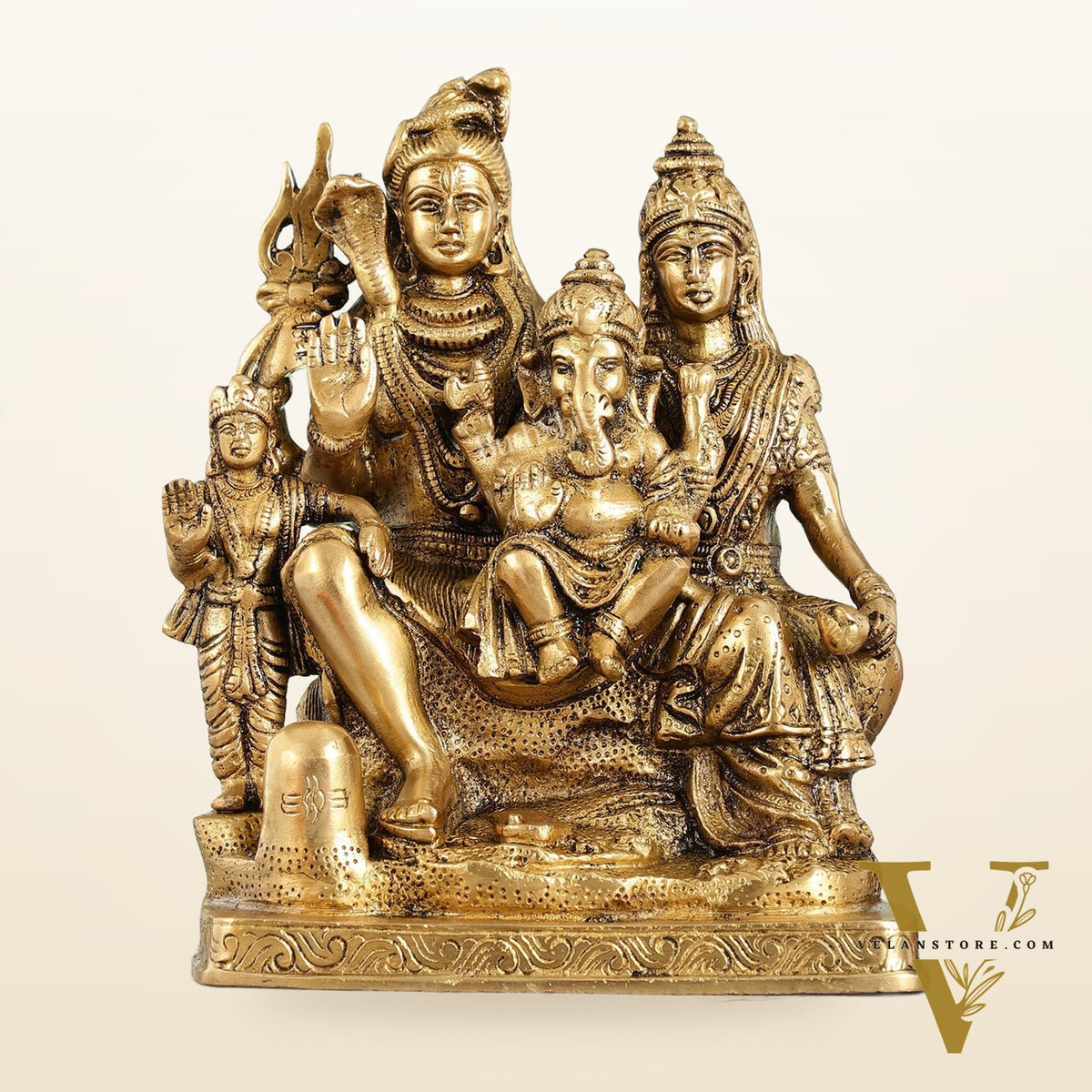 Fine Quality Brass Shiv Parivaar | 8" Height