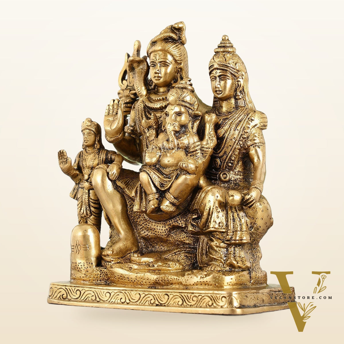 Fine Quality Brass Shiv Parivaar | 8" Height