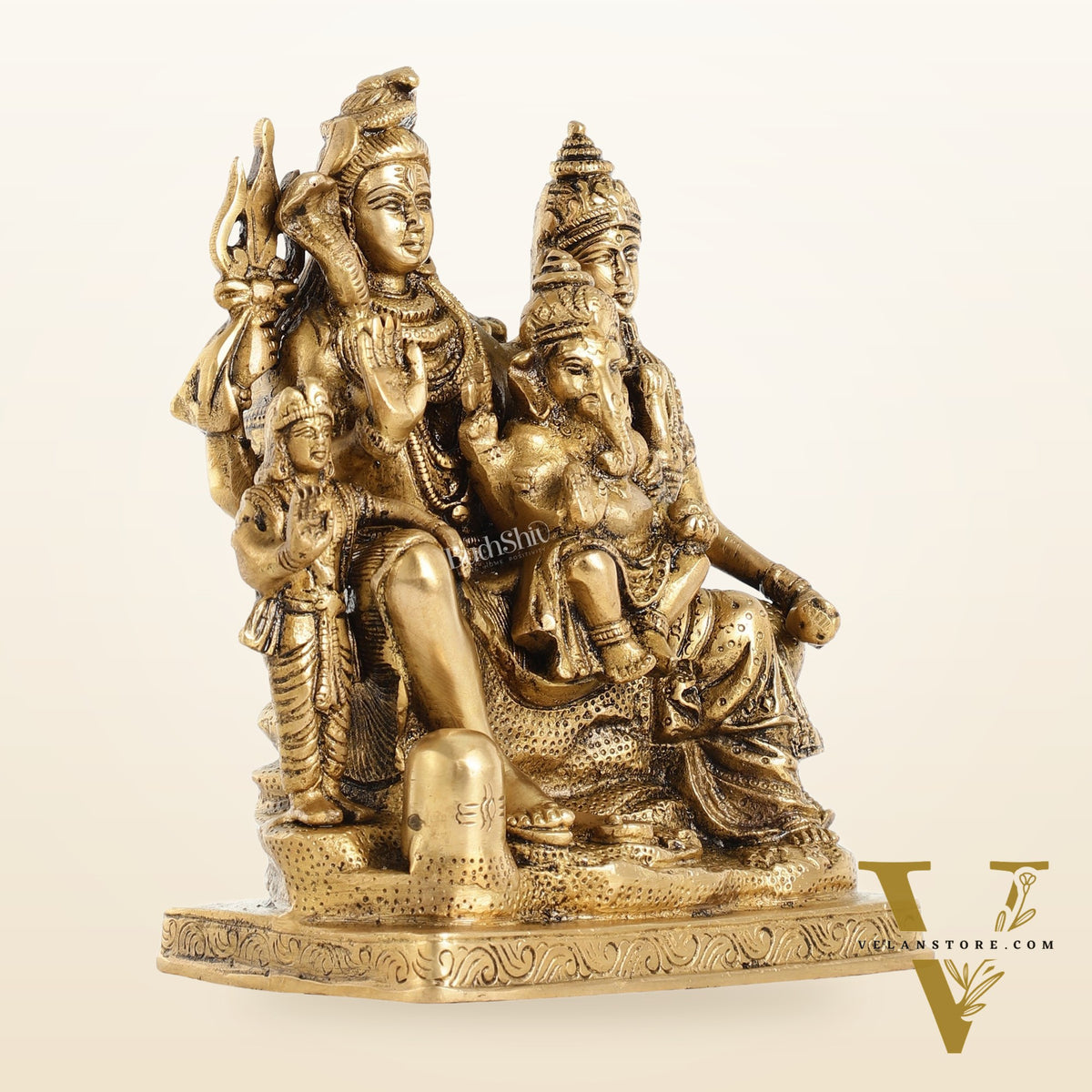 Fine Quality Brass Shiv Parivaar | 8" Height