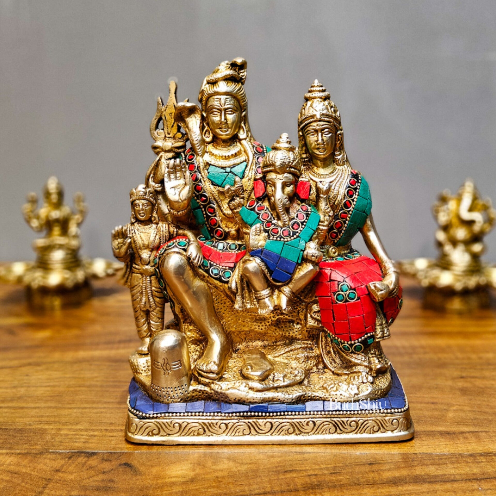 Fine Quality Brass Shiv Parivaar | 8" Height