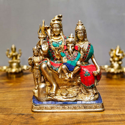 Fine Quality Brass Shiv Parivaar | 8" Height