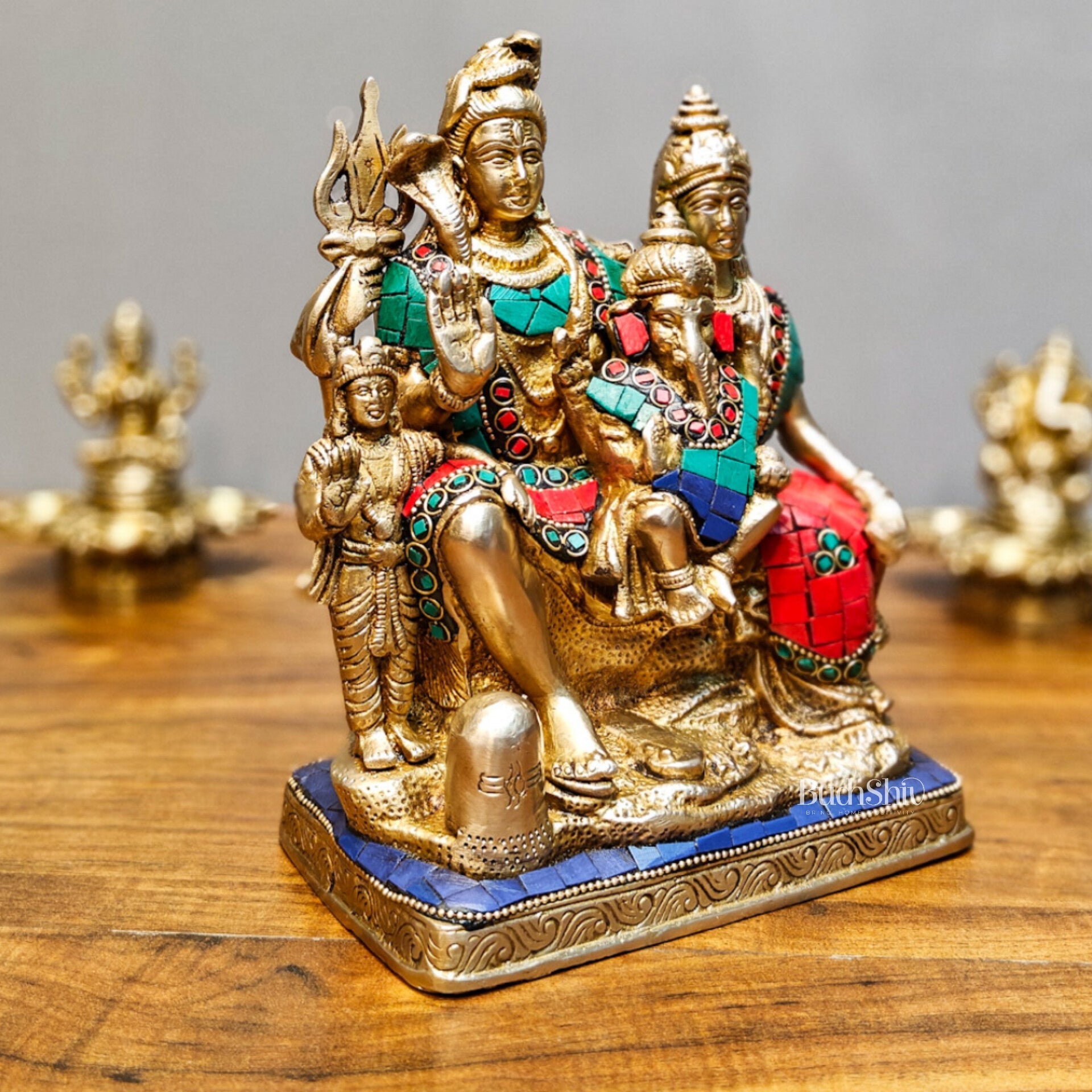 Fine Quality Brass Shiv Parivaar | 8" Height