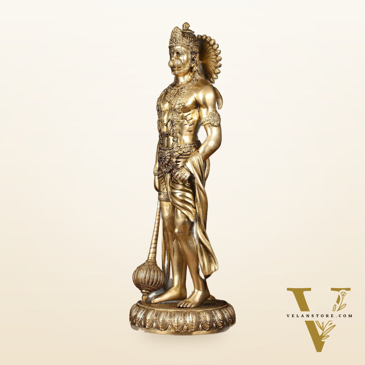 Finely Crafted Brass Lord Hanuman Statue - 24" Height