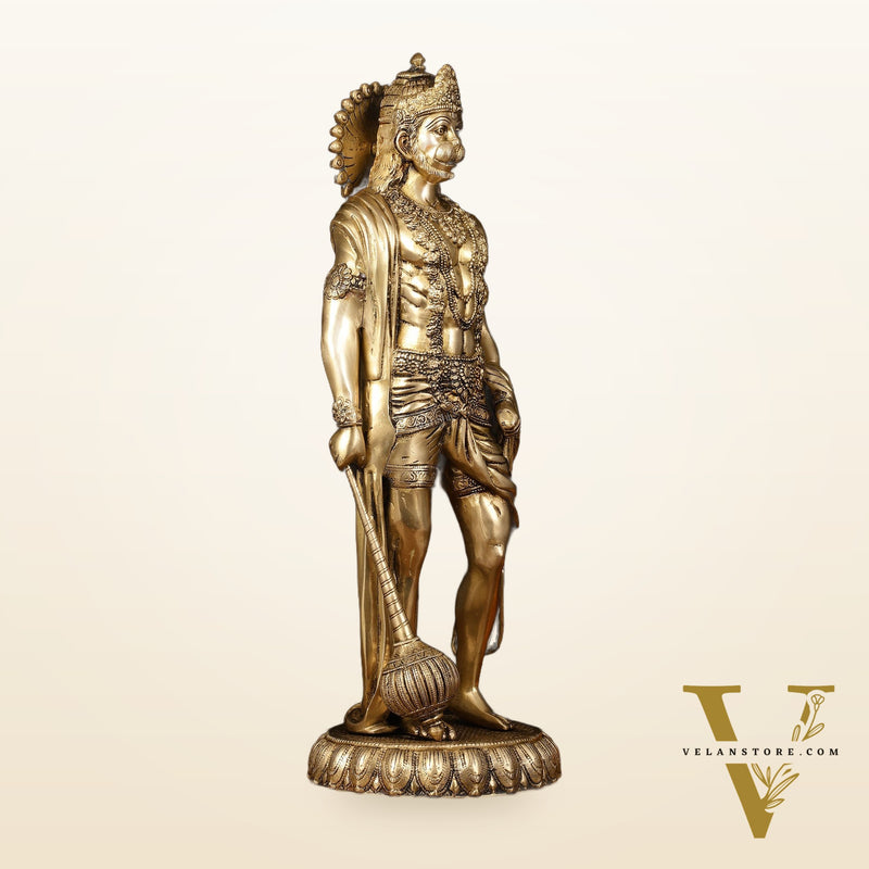 Finely Crafted Brass Lord Hanuman Statue - 24" Height
