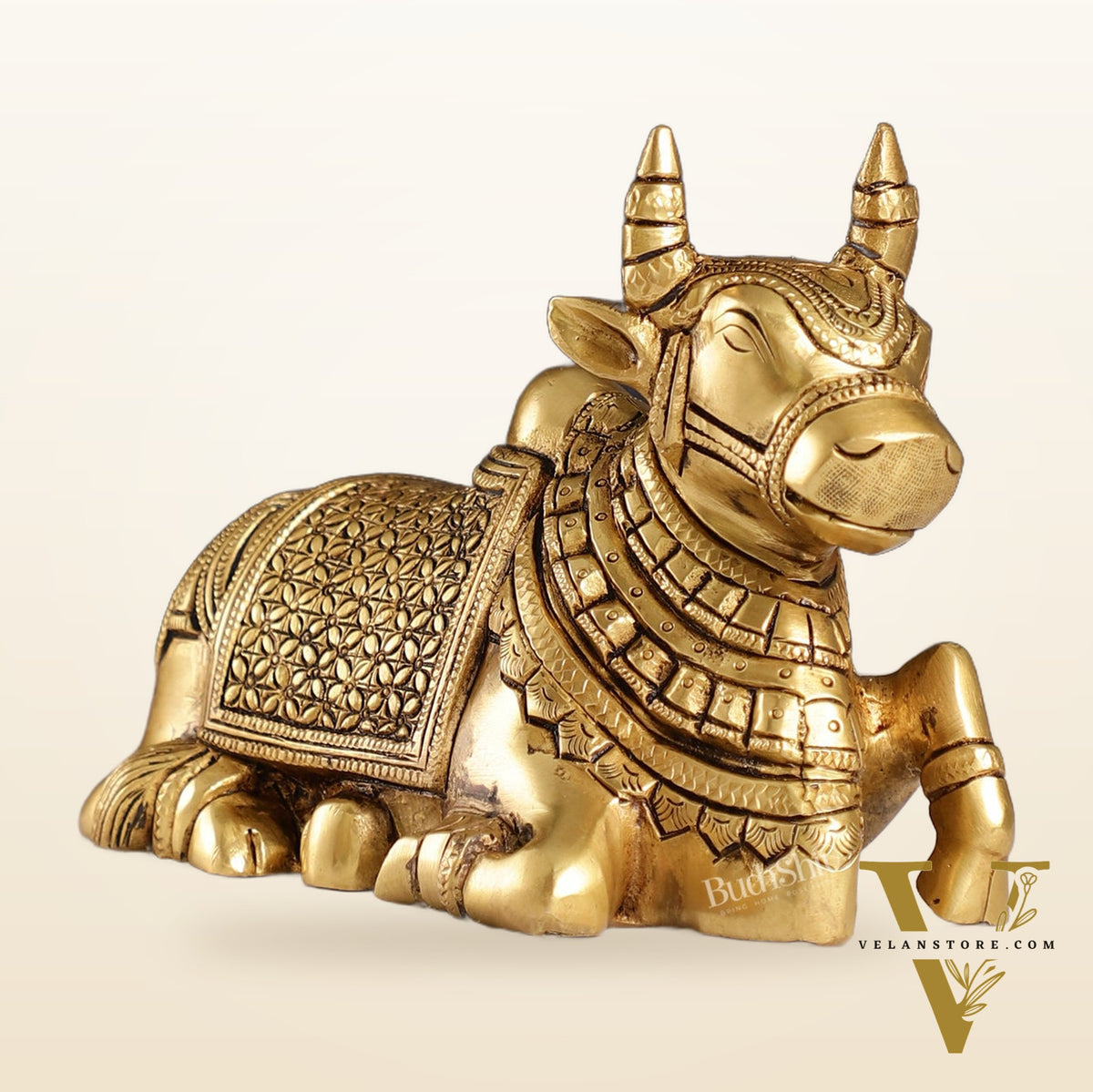 Finely Crafted Brass Nandi Bull Idol | 7 inch