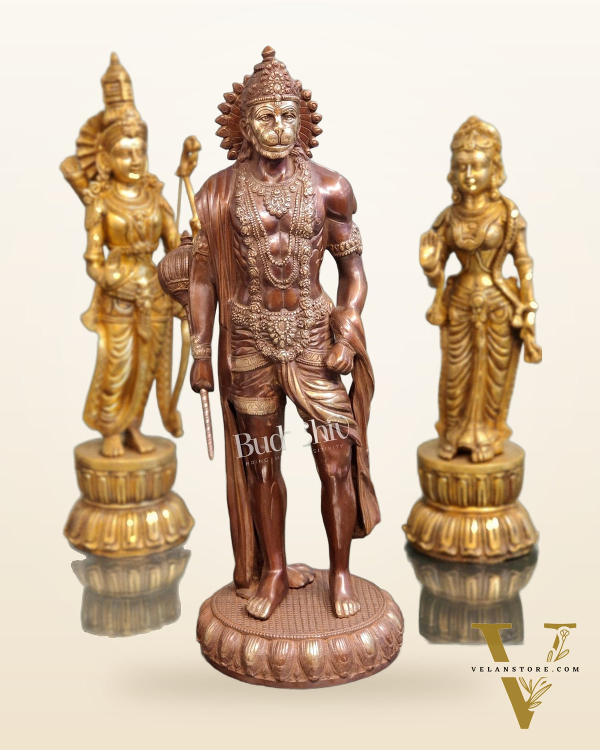Finely Crafted Brass Statue of Lord Hanuman | Standing 24"tall