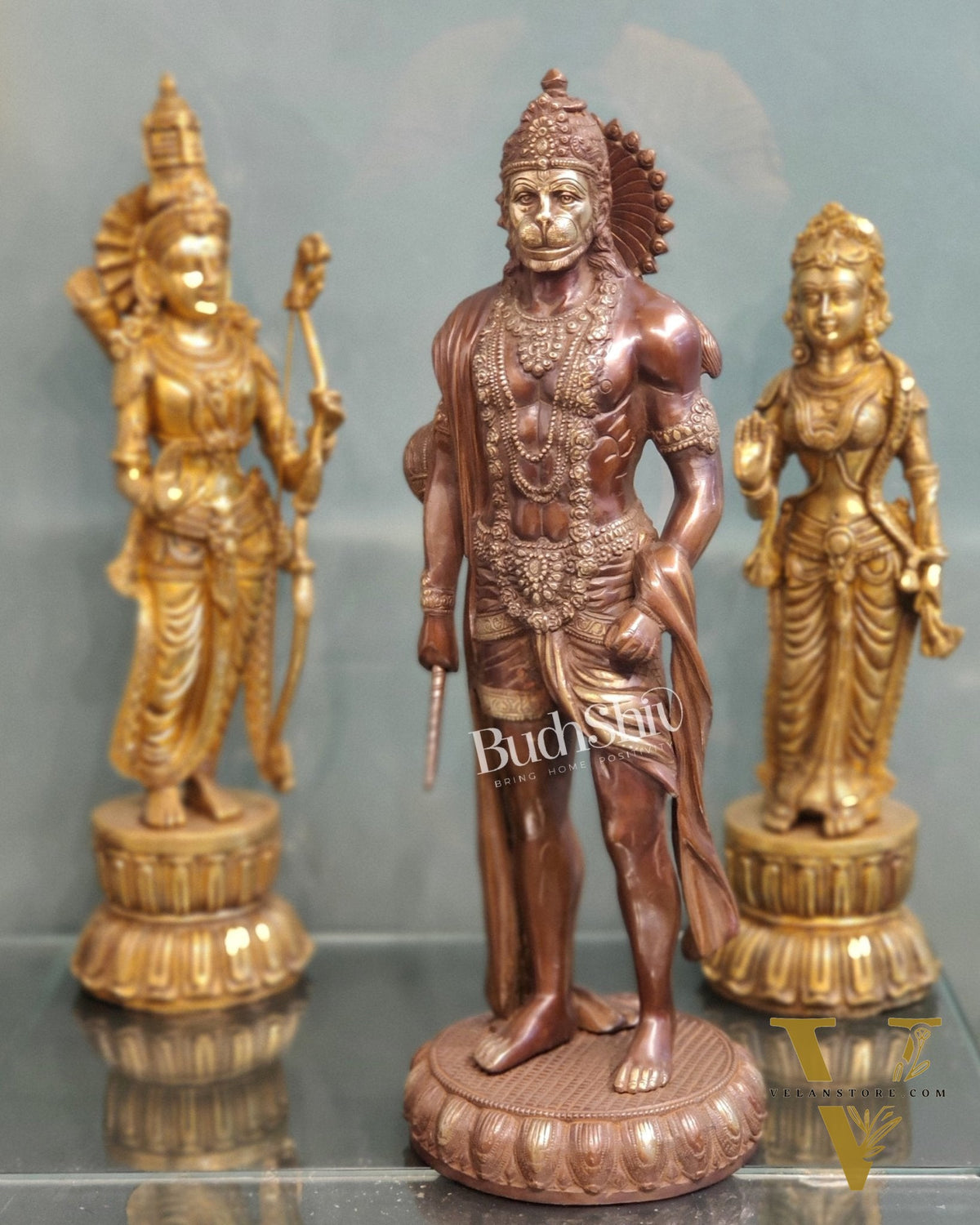 Finely Crafted Brass Statue of Lord Hanuman | Standing 24"tall