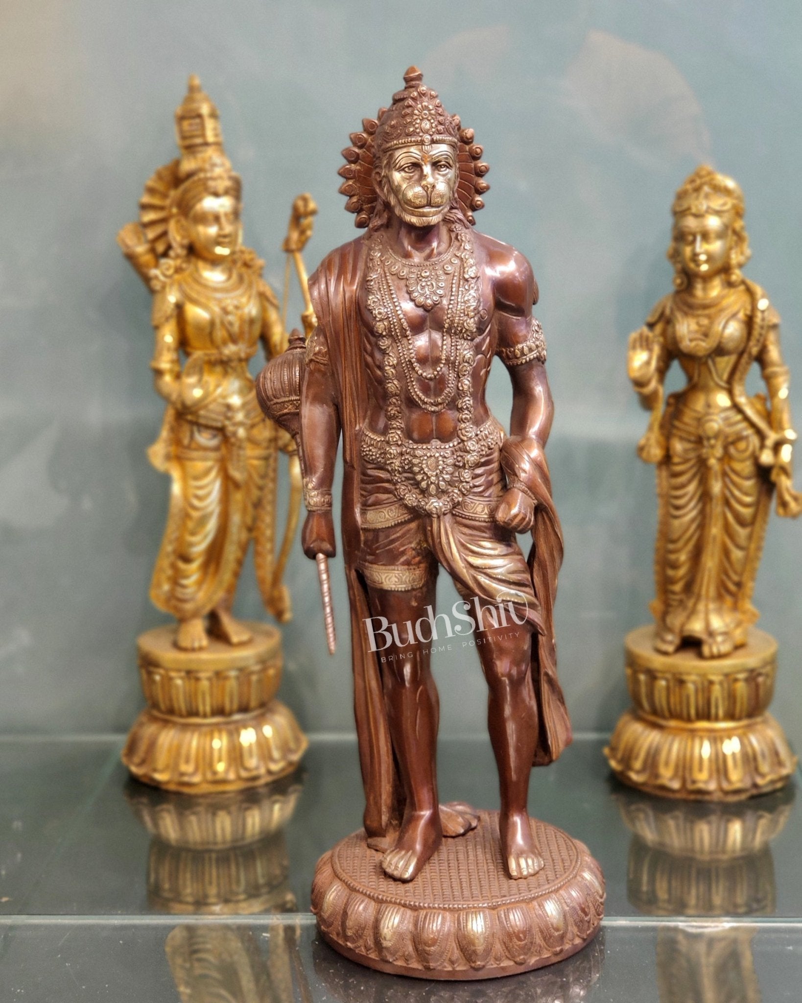 Finely Crafted Brass Statue of Lord Hanuman | Standing 24"tall
