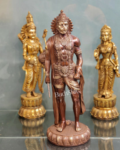 Finely Crafted Brass Statue of Lord Hanuman | Standing 24"tall