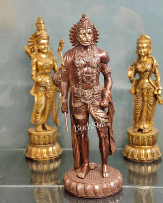 Finely Crafted Brass Statue of Lord Hanuman | Standing 24"tall