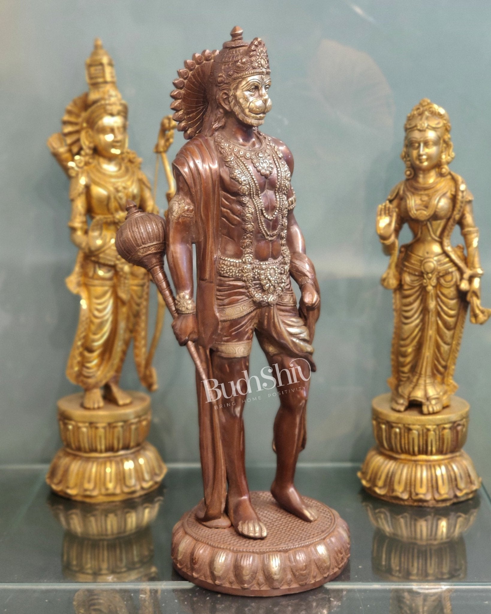 Finely Crafted Brass Statue of Lord Hanuman | Standing 24"tall