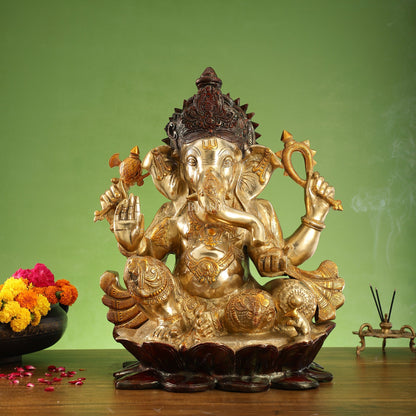 Lord Ganesha Brass Statue - 21 inch