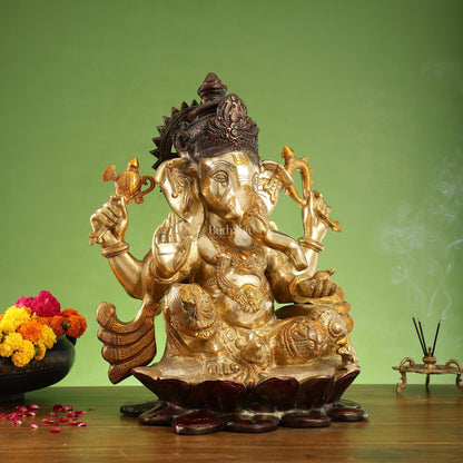 Lord Ganesha Brass Statue - 21 inch