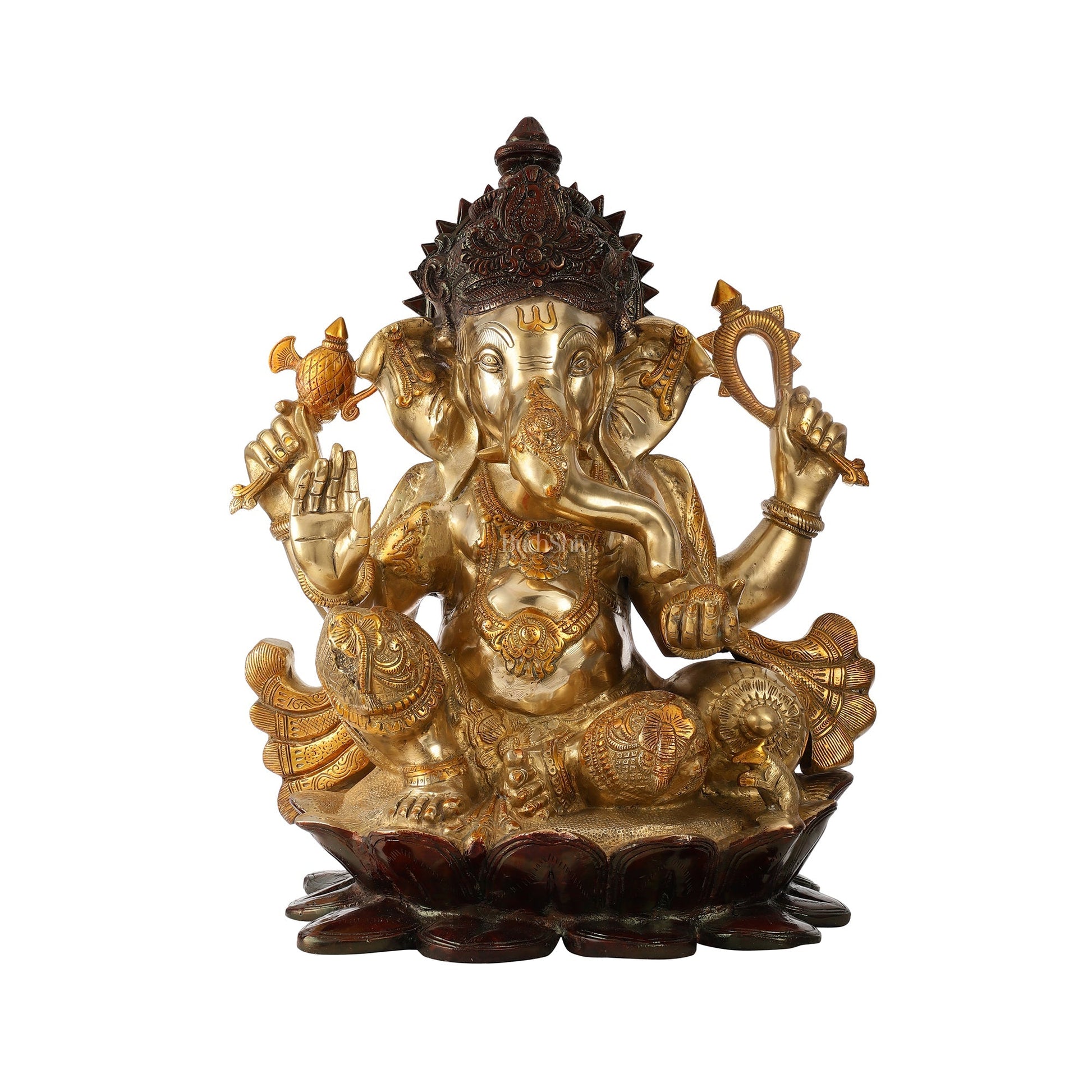 Lord Ganesha Brass Statue - 21 inch