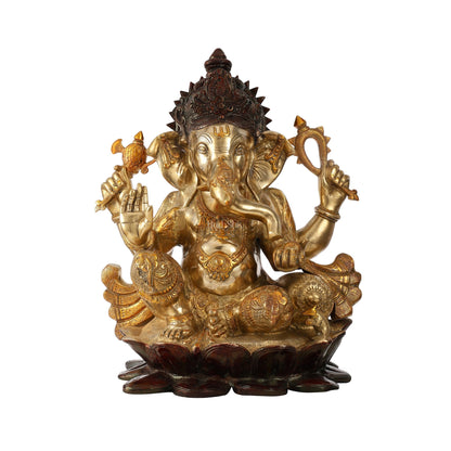 Lord Ganesha Brass Statue - 21 inch