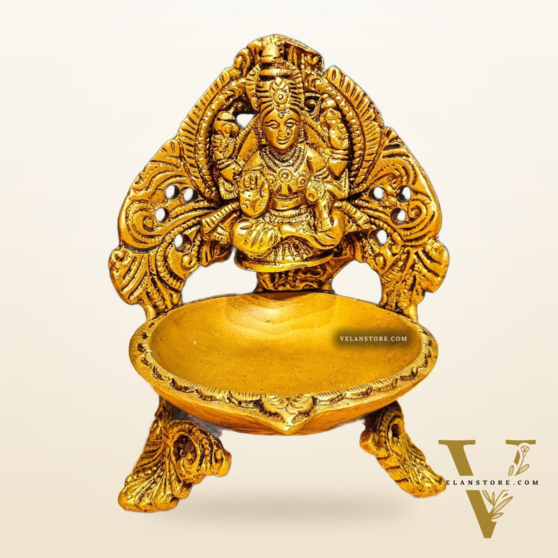 Finely Handcrafted Ganesha and Lakshmi Idols with Prabhavali Diyas