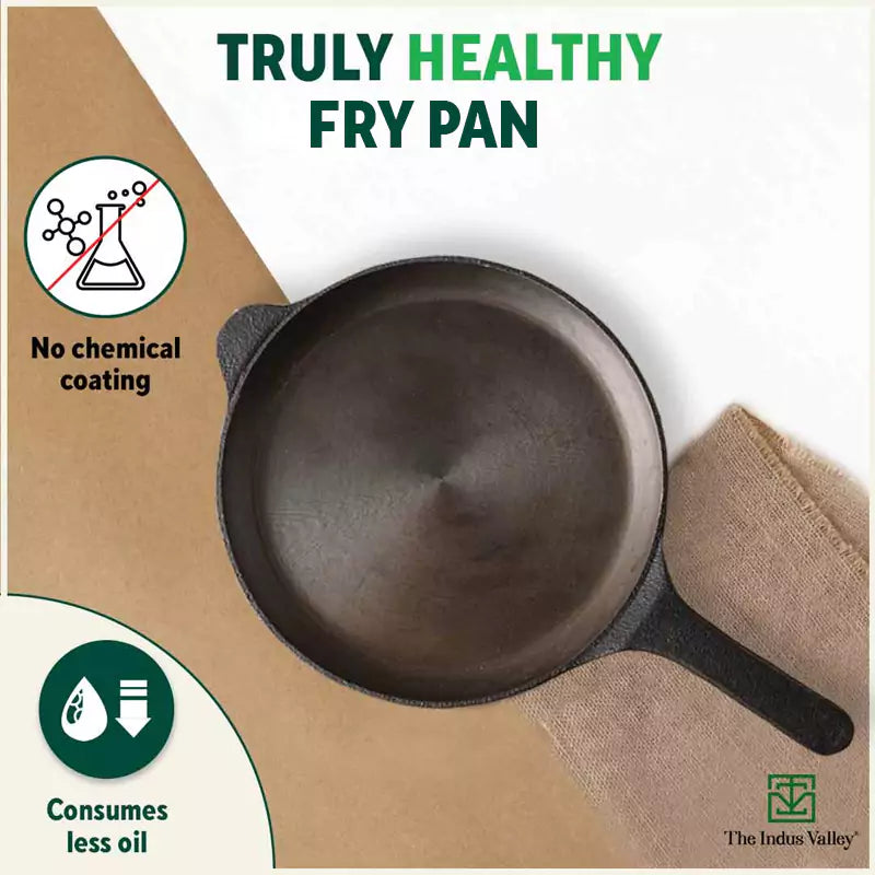 Super Smooth Cast Iron Shallow Fry Pan,Pre-seasoned, Nonstick, 100% Pure, Toxin-free, Induction, 24.6 cm, 1.6kg
