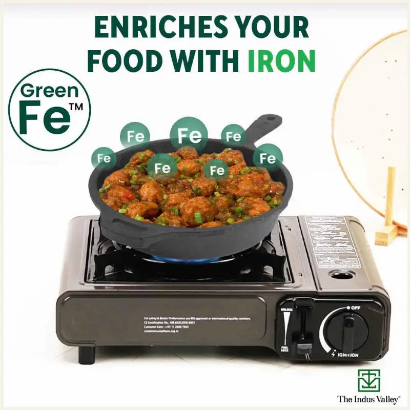 CASTrong Cast Iron Cookware Set: Tawa+ Kadai+ Frypan, Kitchen Set for Home, Pre-seasoned, 100% Pure, Induction, Free ₹400 Tadka Pan