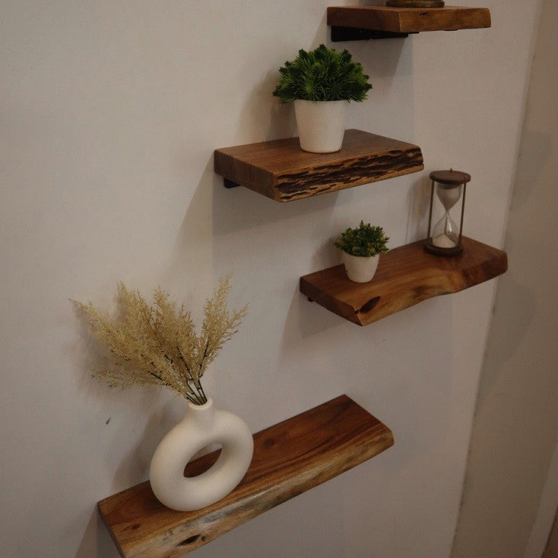 Live edge Floating Shelf Set of 4