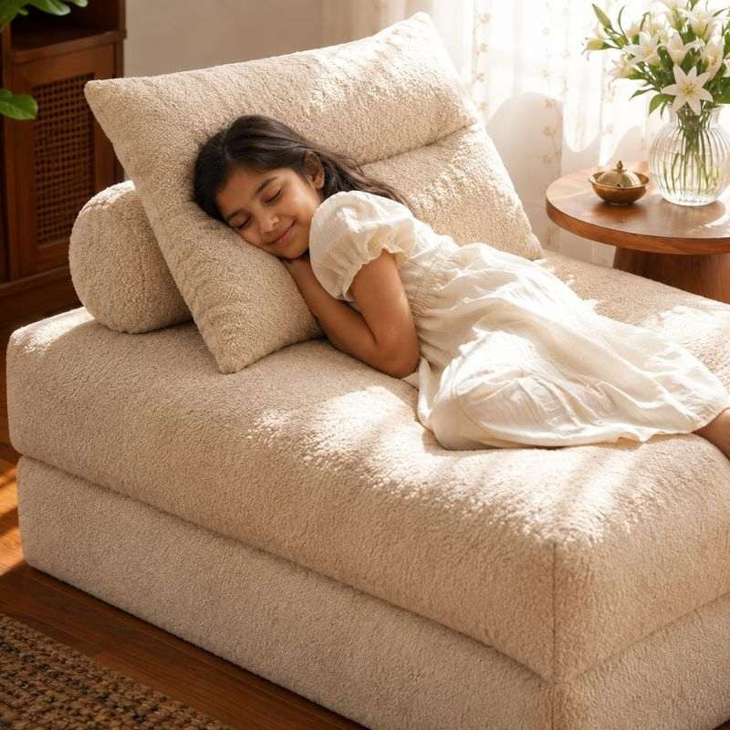 Fold Out Futon Chair | Foldable Single Sofa Bed for Guests