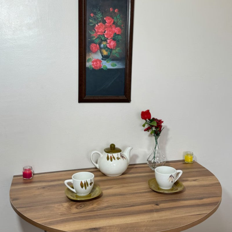 CurveCraft Solid Wood Foldable Wall Mounted Table Desk