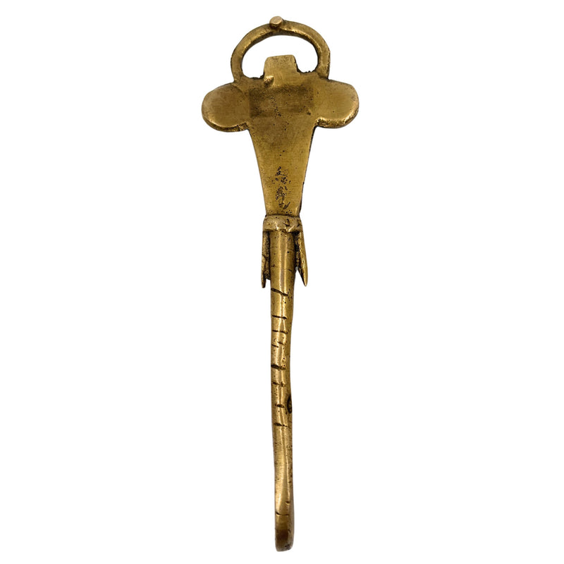 Brass Bottle Opener, Peetal Pittal Hittale Bar Tool, Bastar Handmade Pitala Bar Blade, Vintage Rustic Velli Pittalam Beer Cap Opener, Gold, 7 Inch, 1 Piece