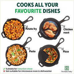 CASTrong Cast Iron Fry Pan/Skillet,Pre-seasoned, Nonstick, 100% Pure, Toxin-free, Induction, 23cm, 1.4L, 2.4kg