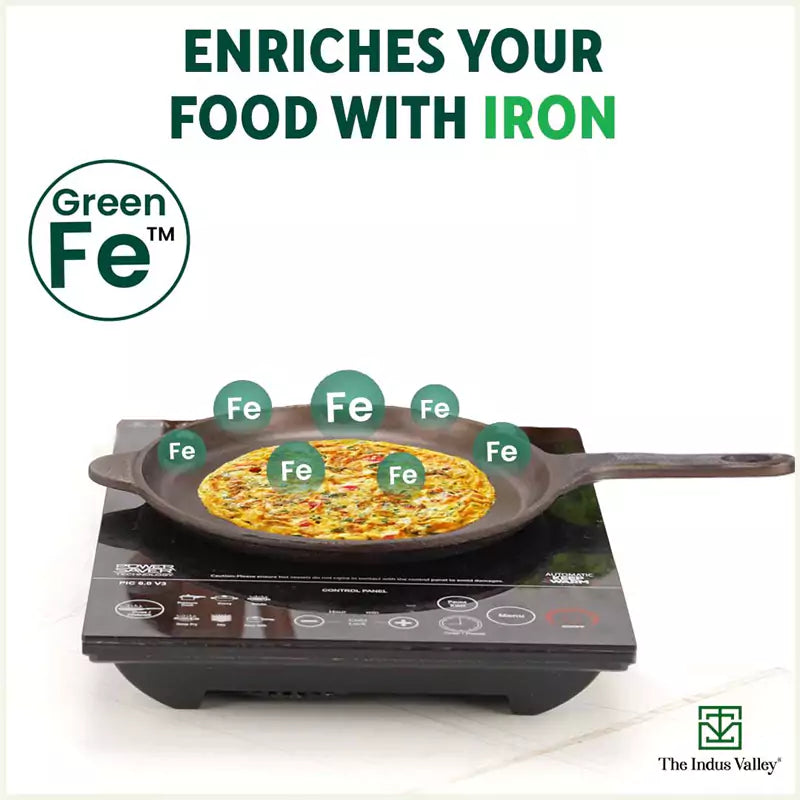 Super Smooth Cast Iron Shallow Fry Pan,Pre-seasoned, Nonstick, 100% Pure, Toxin-free, Induction, 24.6 cm, 1.6kg