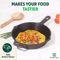 Super Smooth Cast Iron Fry Pan, 100% Pure, Toxin-free,Pre-seasoned, Induction, Non-stick, 20.3/25.4cm, 1.3/1.7L