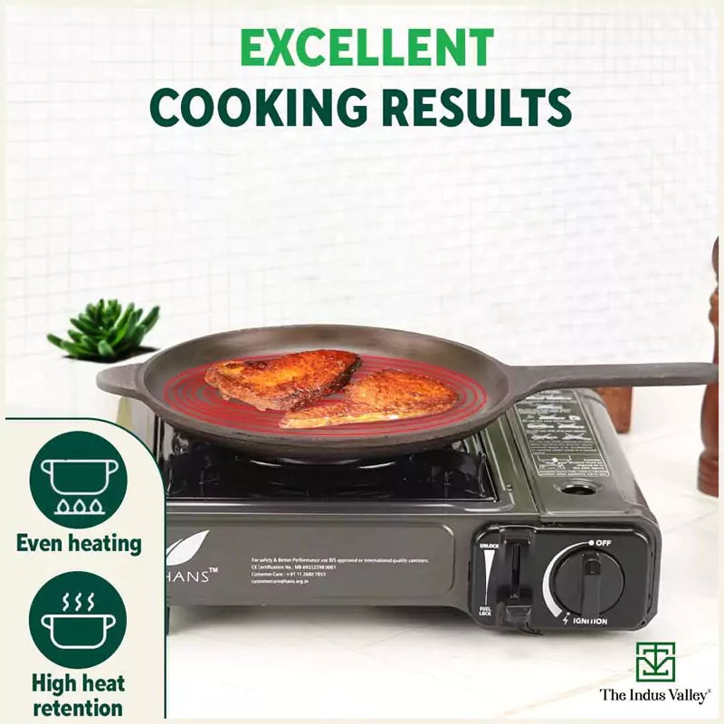 Super Smooth Cast Iron Shallow Fry Pan,Pre-seasoned, Nonstick, 100% Pure, Toxin-free, Induction, 24.6 cm, 1.6kg