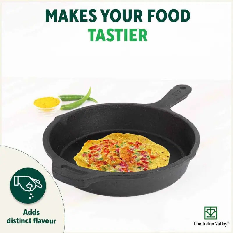CASTrong Cast Iron Cookware Set: Tawa+Kadai+Frypan+Free Flip,Kitchen set for Home, Pre-seasoned,100% Pure,Induction