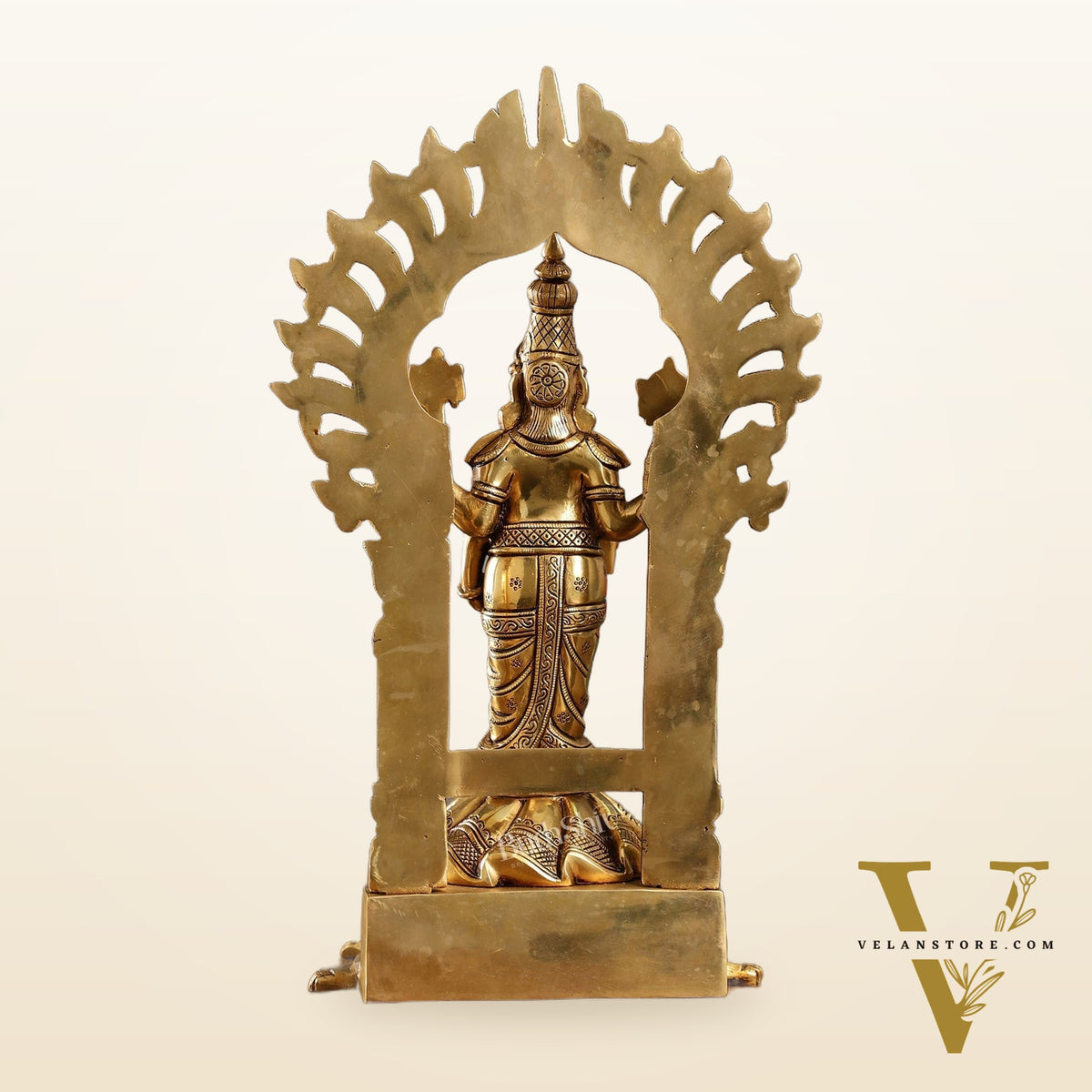 Fully Engraved Superfine Brass Lord Venkateshwara Swamy Standing on Tortoise with Prabhavali 17"