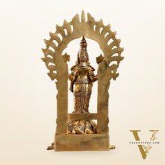 Fully Engraved Superfine Brass Lord Venkateshwara Swamy Standing on Tortoise with Prabhavali 17"