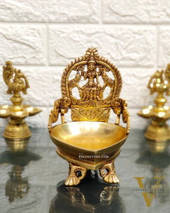 Gajalakshmi Brass Oil lamp 7"