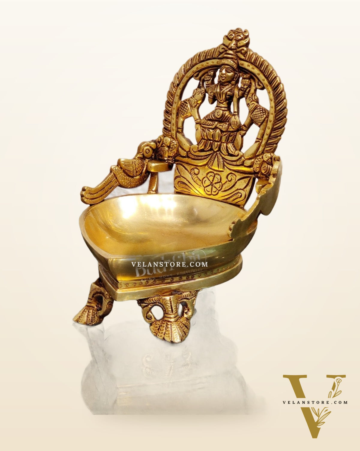 Gajalakshmi Brass Oil lamp 7"